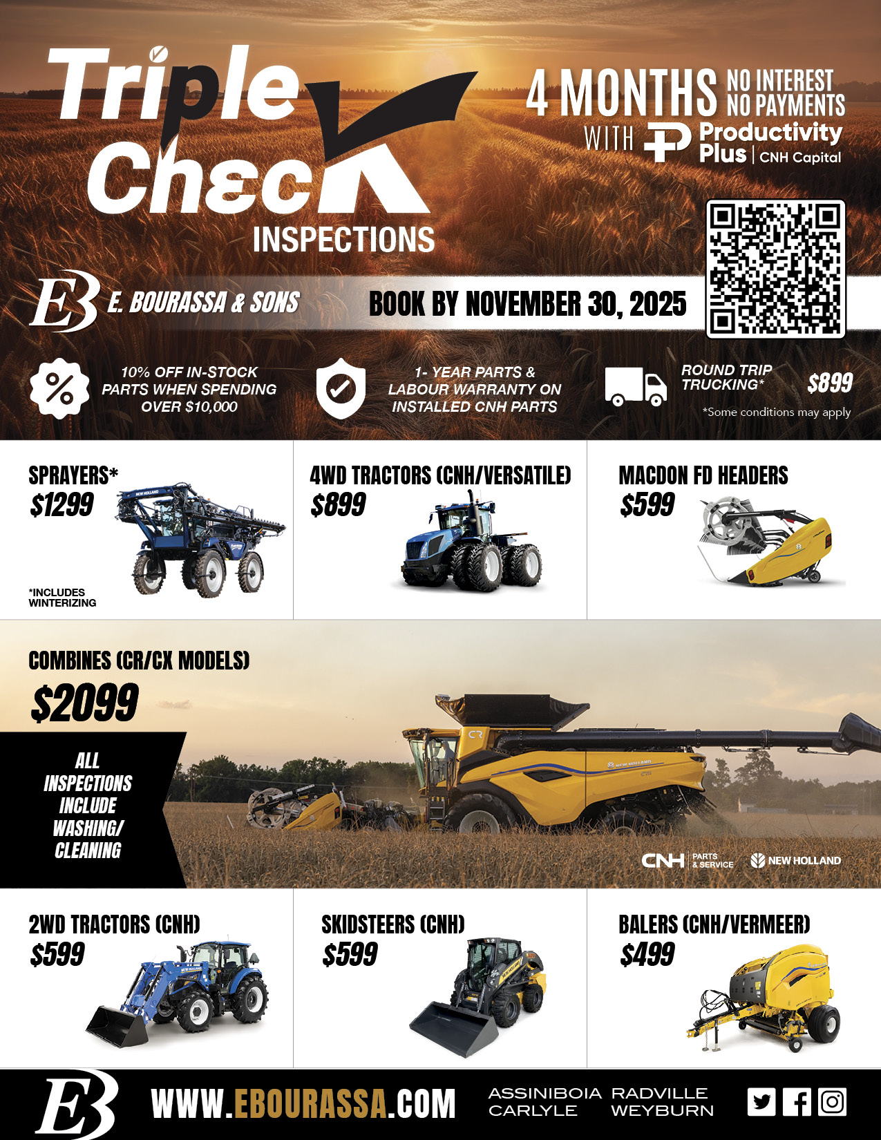 Triple Check equipment inspections 2025 at E. Bourassa & Sons Saskatchewan